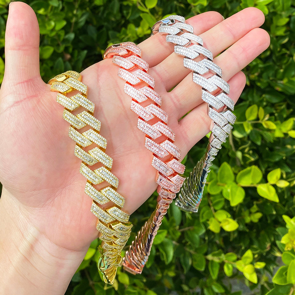 Bubble Letter Iced Out Cuban Link Chain Men Necklace Choker 5A Prong Setting Cubic Zirconia Copper Gold Plated Hip Hop Jewelry