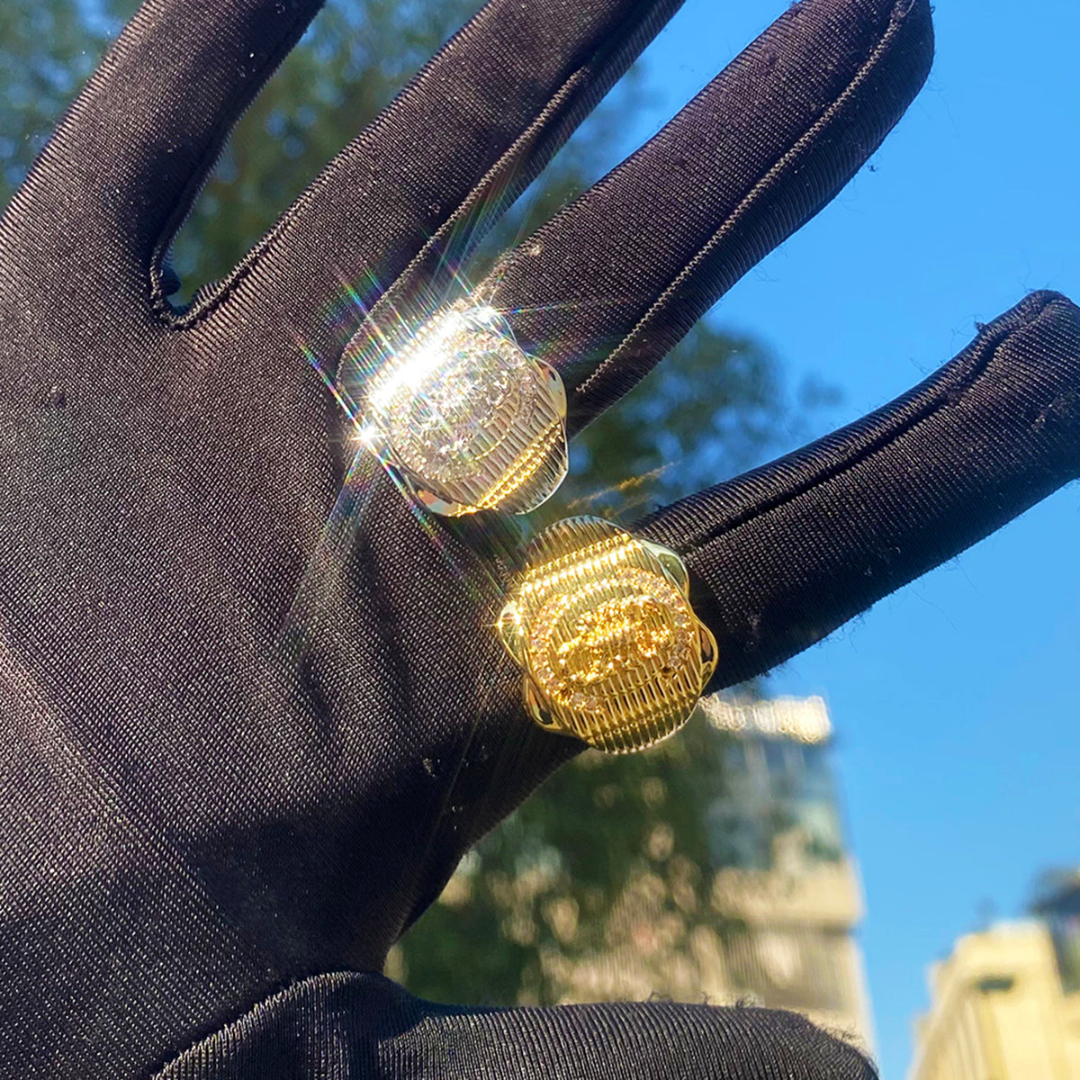 Bubble Letter Scorpion Ring for Men Real Gold Plated Hip Hop Jewelry