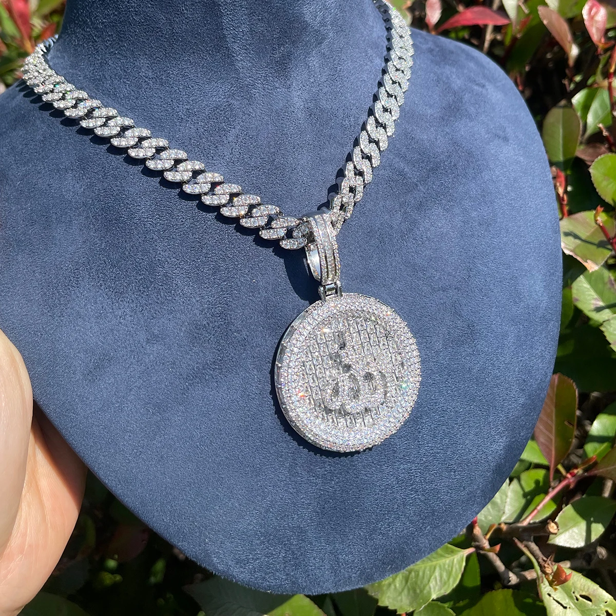 Bubble Letter Muslim God Allah Pendant for Women Necklace Religious Iced Out Cubic Zirconia Hip Hop Jewe