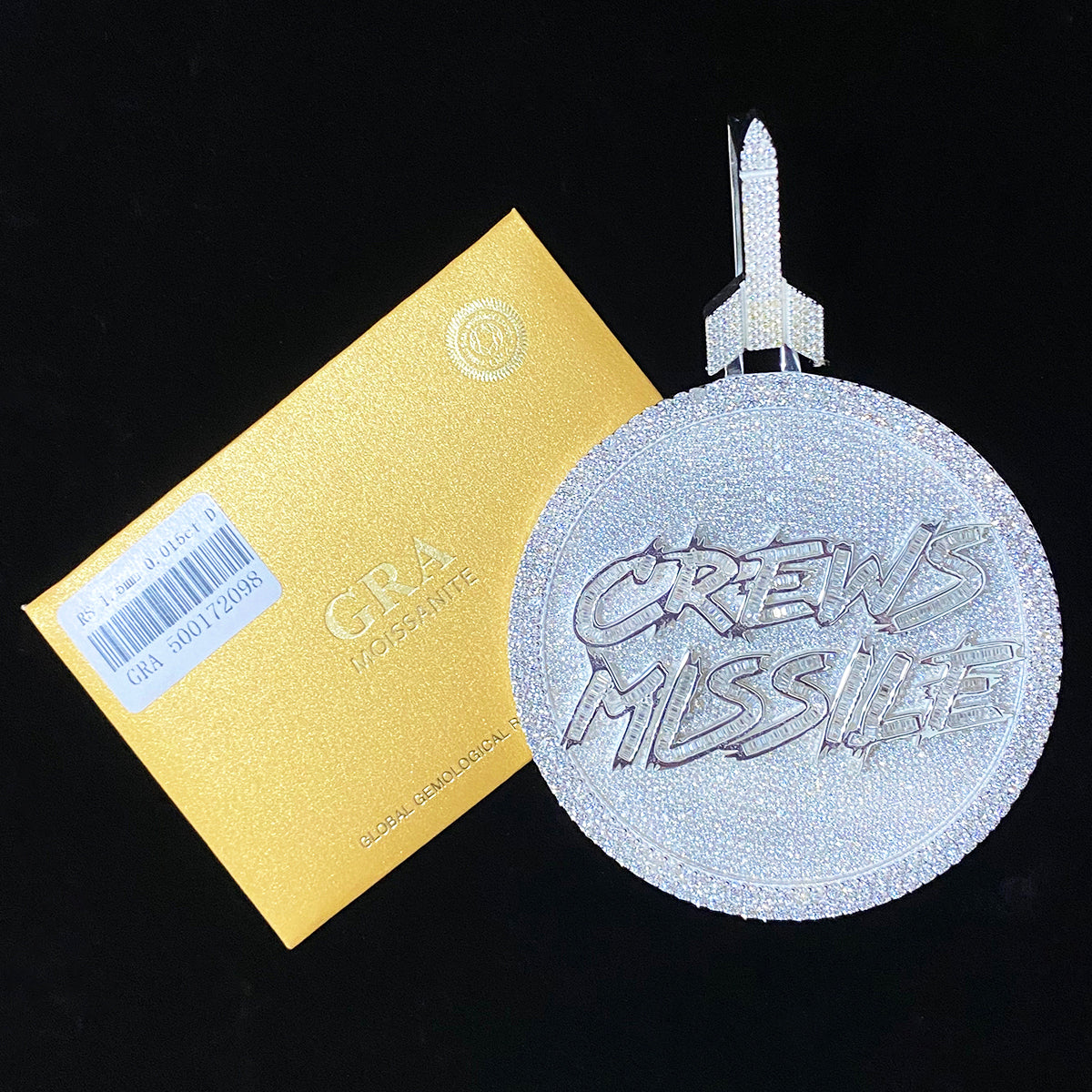 Bubble Letter Sterling Silver 925 VVS Moisanite Iced Out Big Solid Disc Rocket Bail Necklace Pendant for Men Hip Hop Jewelry