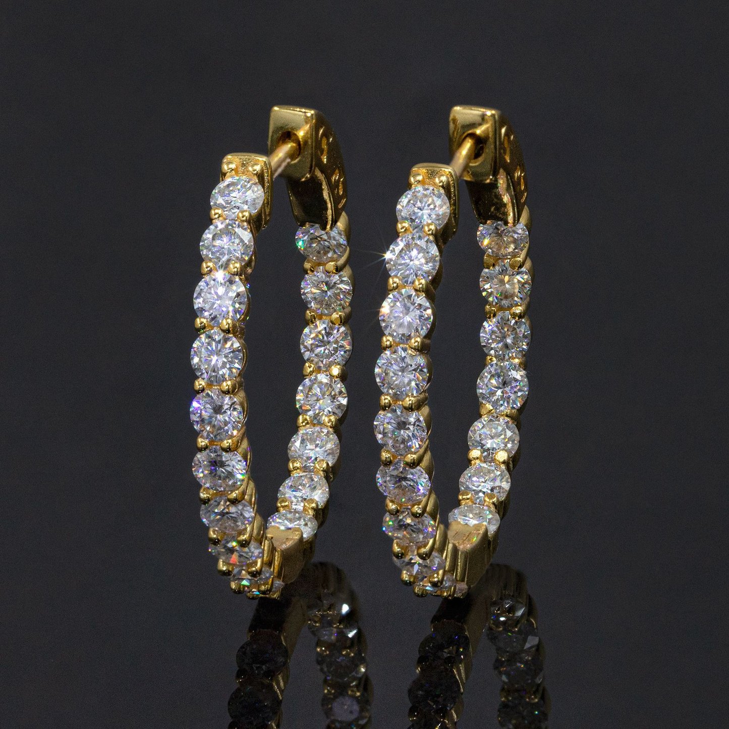 Bubble Letter Silver Moissanite VVS Tennis Eardrop Earring for Women Hip Hop Jewelry