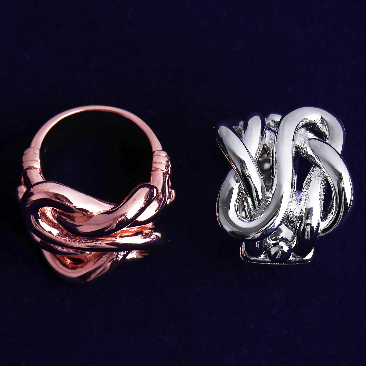 Bubble Letter Iced Out Keeper Ring for Men Real Gold Plated Cubic Zirconia Hip Hop Jewelry