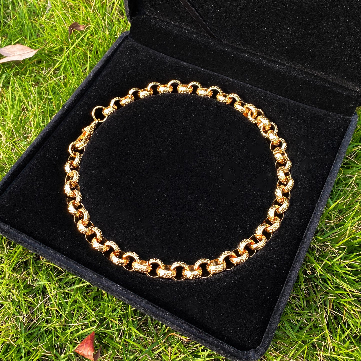 Bubble Letter Cuban Link Chain Necklace Choker for Men Real Copper Hip Hop Jewelry