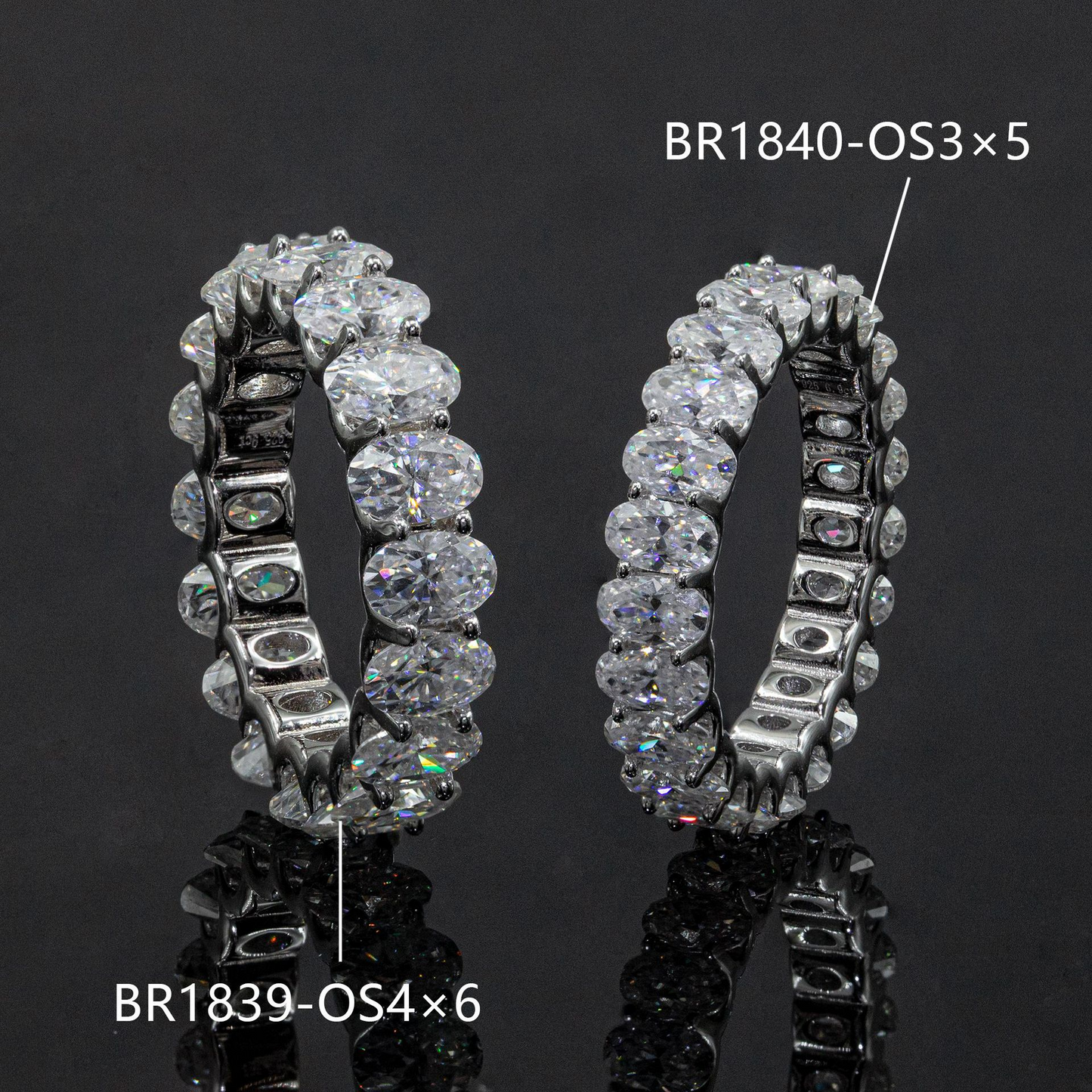 Bubble Letter Silver Moissanite VVS Oval Ring for Men Hip Hop Jewelry
