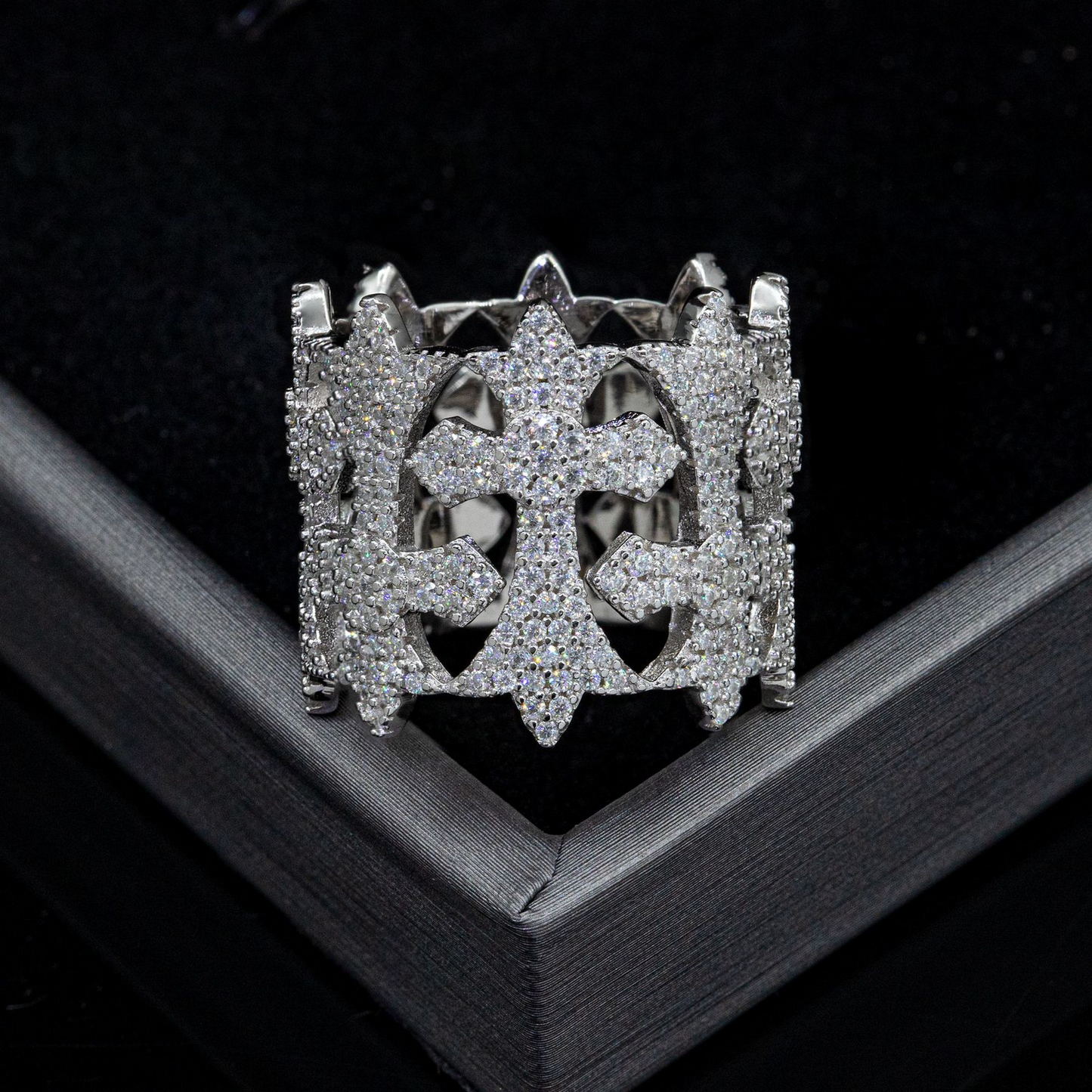 Bubble Letter Silver Moissanite VVS All Cross for Men Hip Hop Jewelry