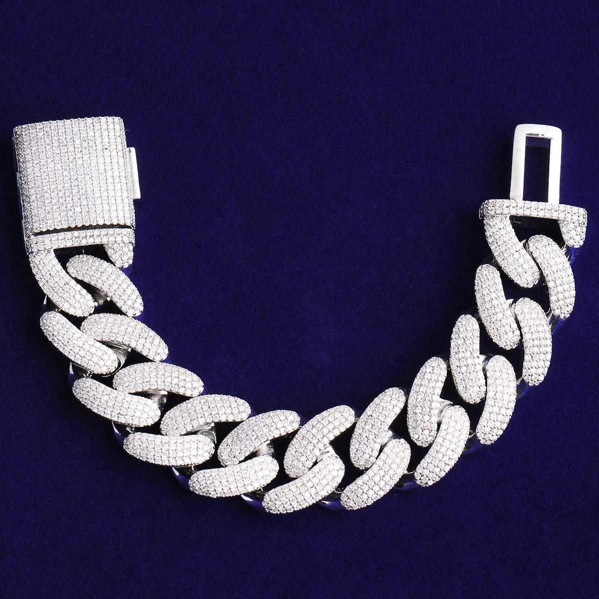 Bubble Letter Iced Out Miami Cuban Link Bracelet for Men Real Gold Plated Cubic Zirconia Hip Hop Jewelry