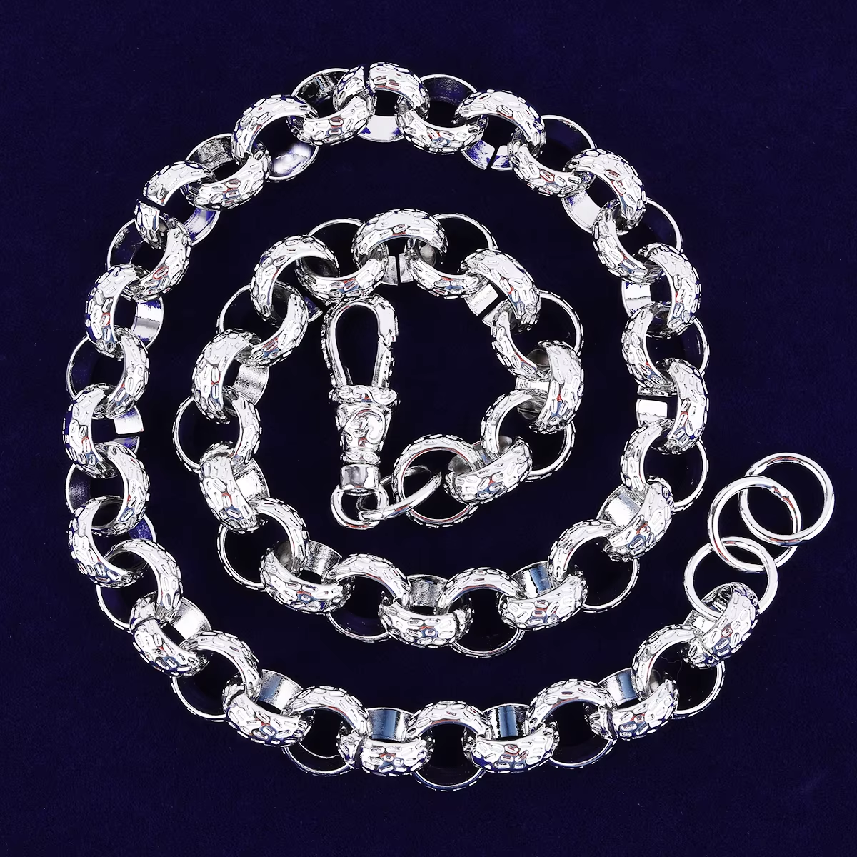 Bubble Letter Cuban Link Chain Necklace Choker for Men Real Copper Hip Hop Jewelry