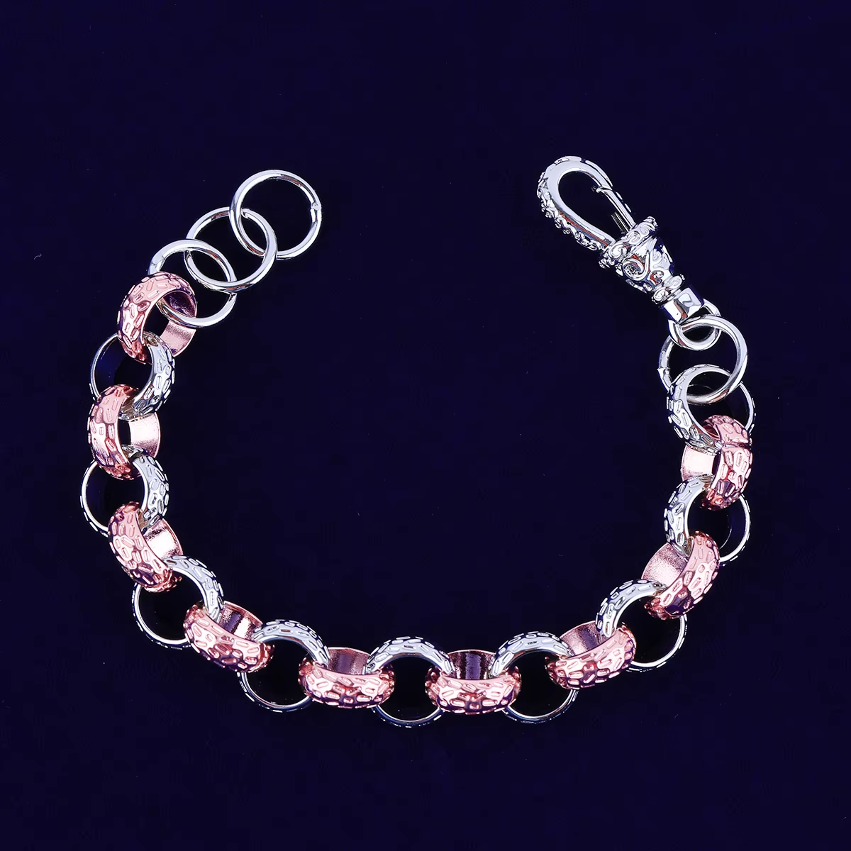 Bubble Letter Cuban Link Bracelet for Men Real Copper Hip Hop Jewelry