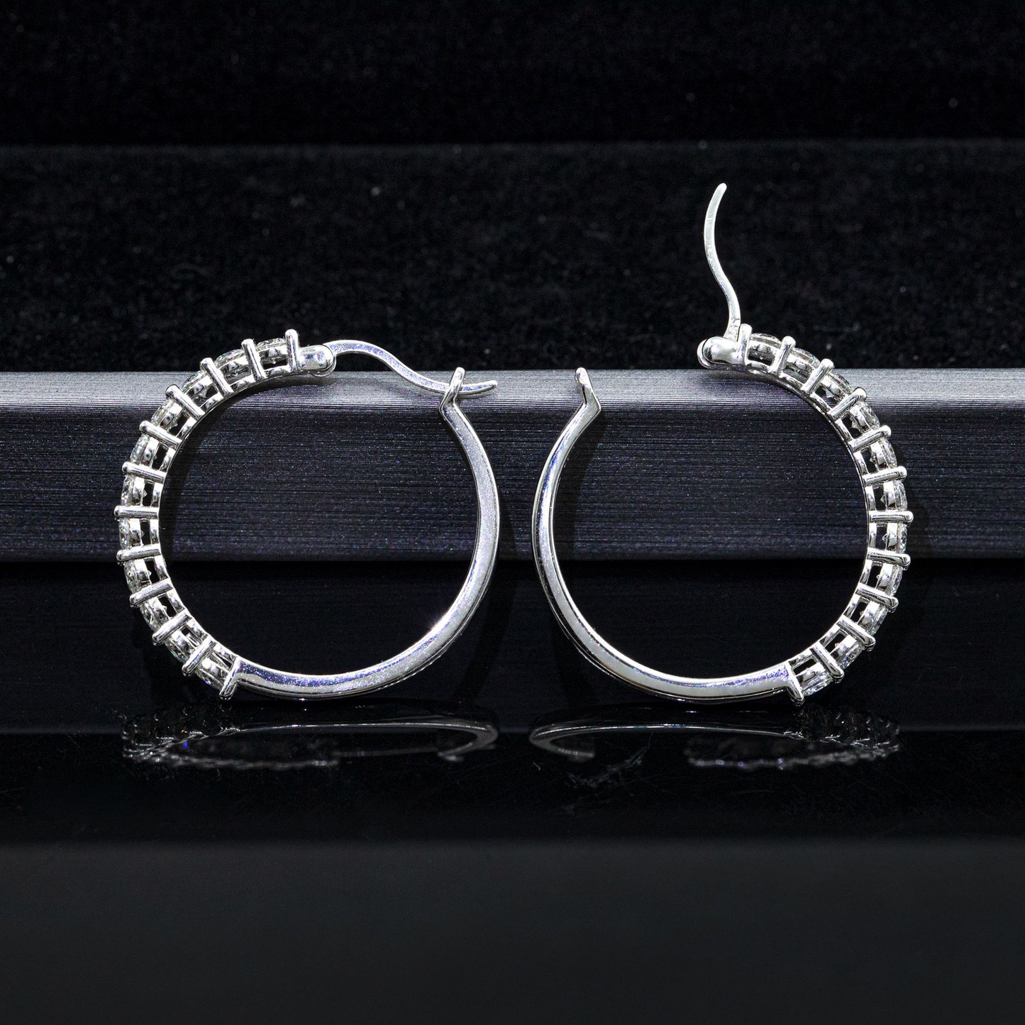 Bubble Letter Silver Moissanite VVS Hoop Earring for Women Hip Hop Jewelry