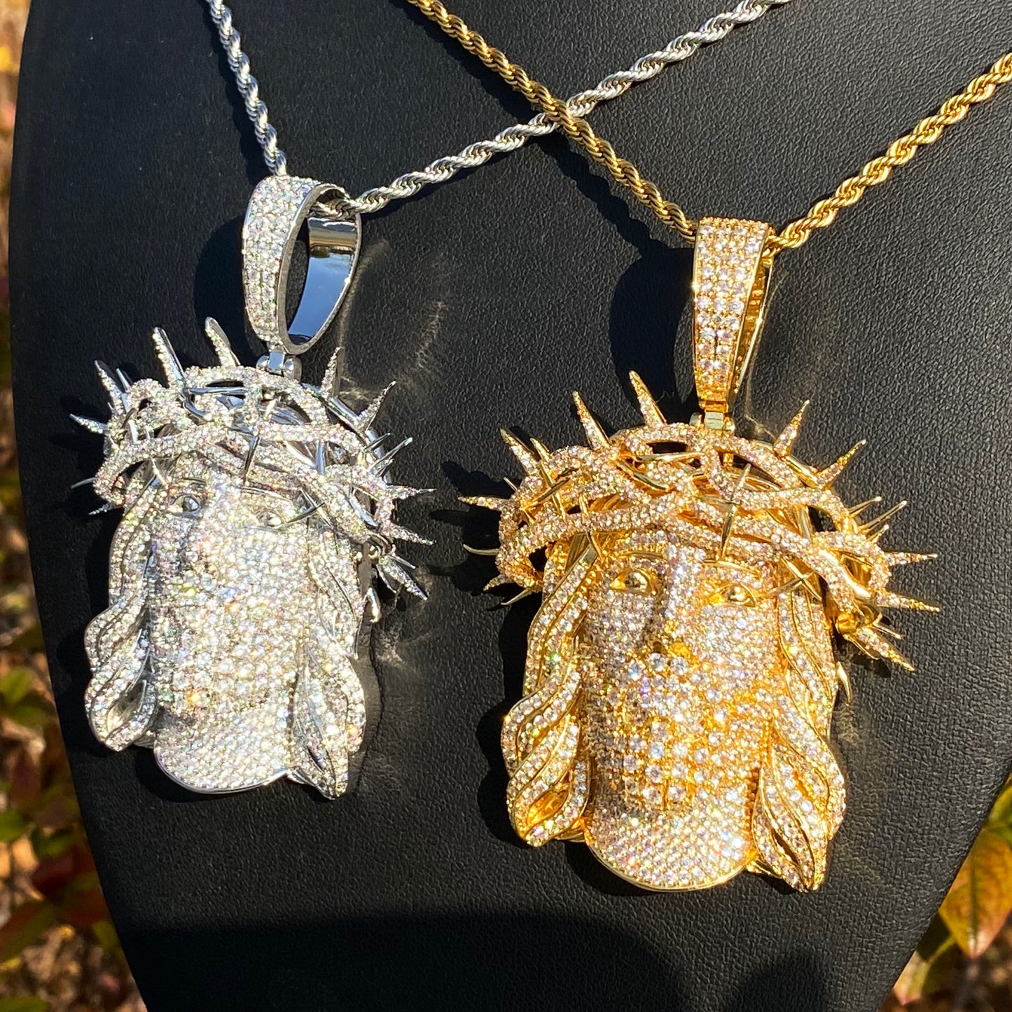 Bubble Letter Iced Out Ratten Jesus Necklace Pendant for Men Prong Setting Cubic Zirocnia Hip Hop Jewelry