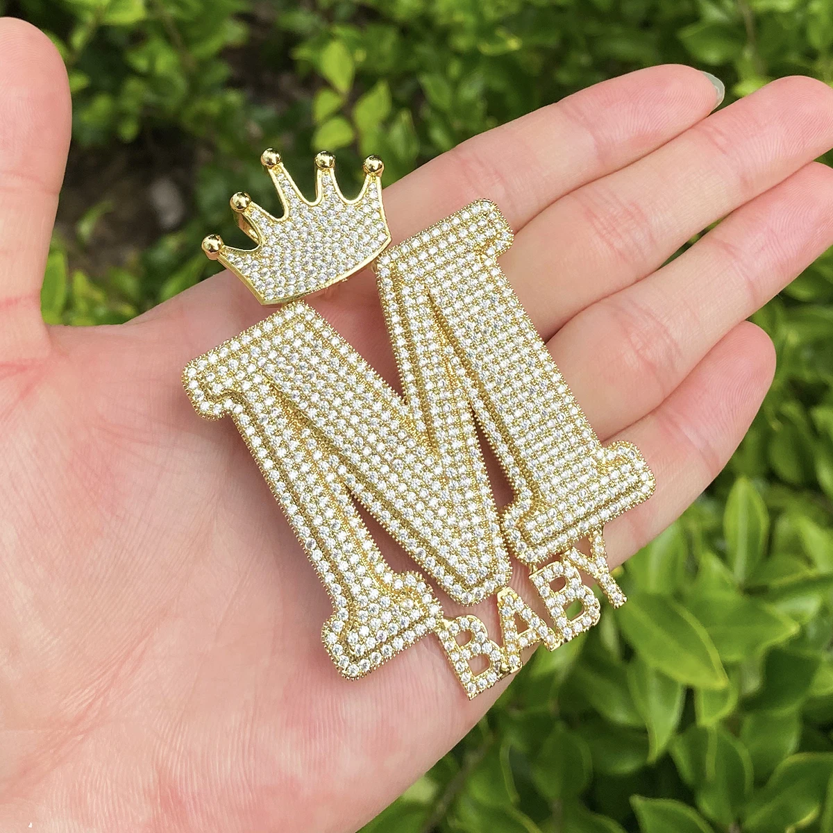 Bubble Letter Iced Out Custom Name Necklace Pendant for Men Real Gold Plated 5A Cubic Zirconia Hip Hop Jewelry