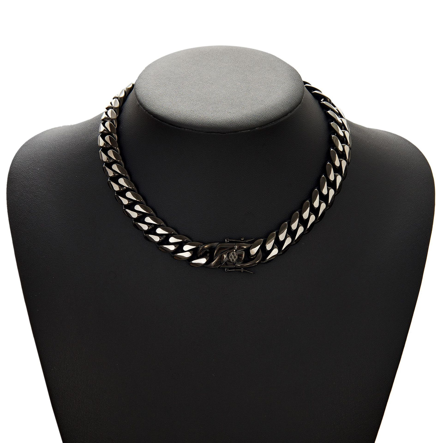 Bubble Letter Stainless Steel Miam Cuban Link for Men Necklace Choker Blue Color Hip Hop Jewelry