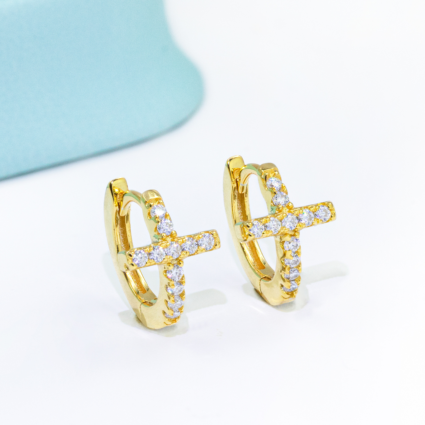 Bubble Letter Silver Moissanite VVS Cross Eardrop Stud Earring for Men Hip Hop Jewelry
