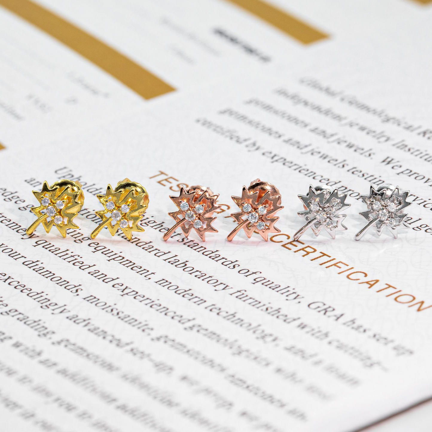 Bubble Letter Silver Moissanite VVS Maple Leaf Stud Earring for Men Hip Hop Jewelry