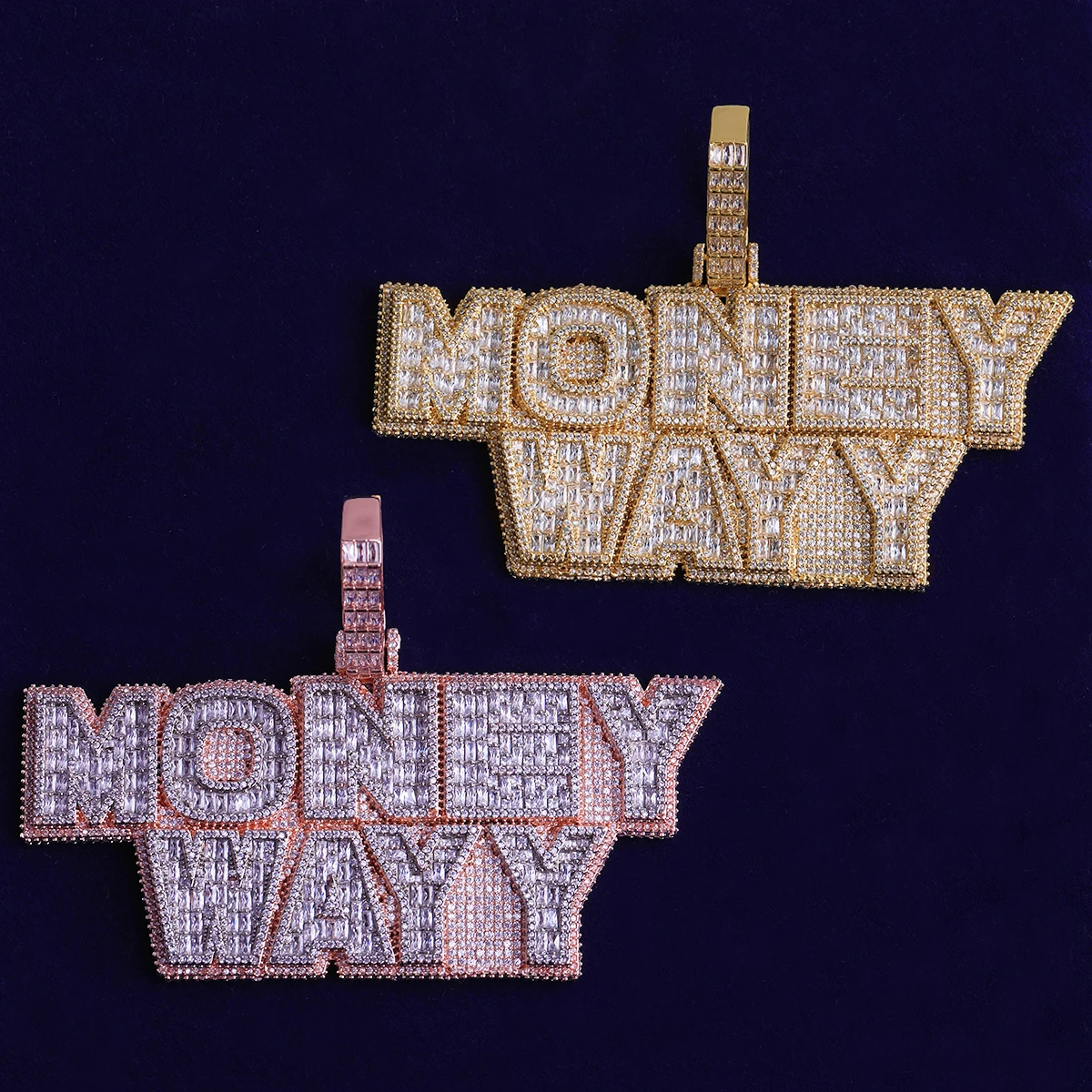 Bubble Letter Iced Out Custom Name Necklace Pendant for Men Real Gold Plated Hip Hop Jewelry