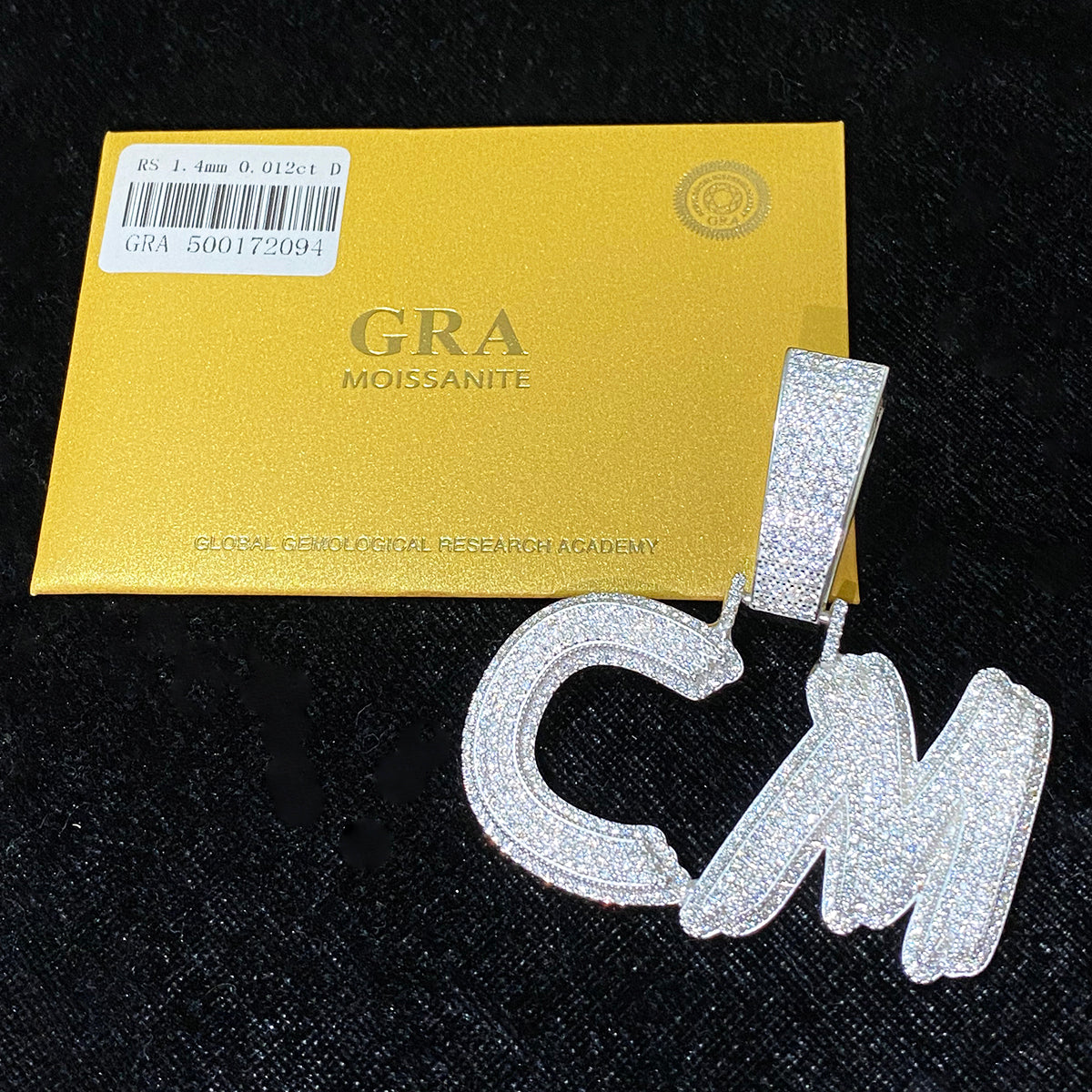 Bubble Letter Sterling Silver 925 VVS Moisanite Iced Out Custom Letter Name Necklace Pendant for Men Hip Hop Jewelry