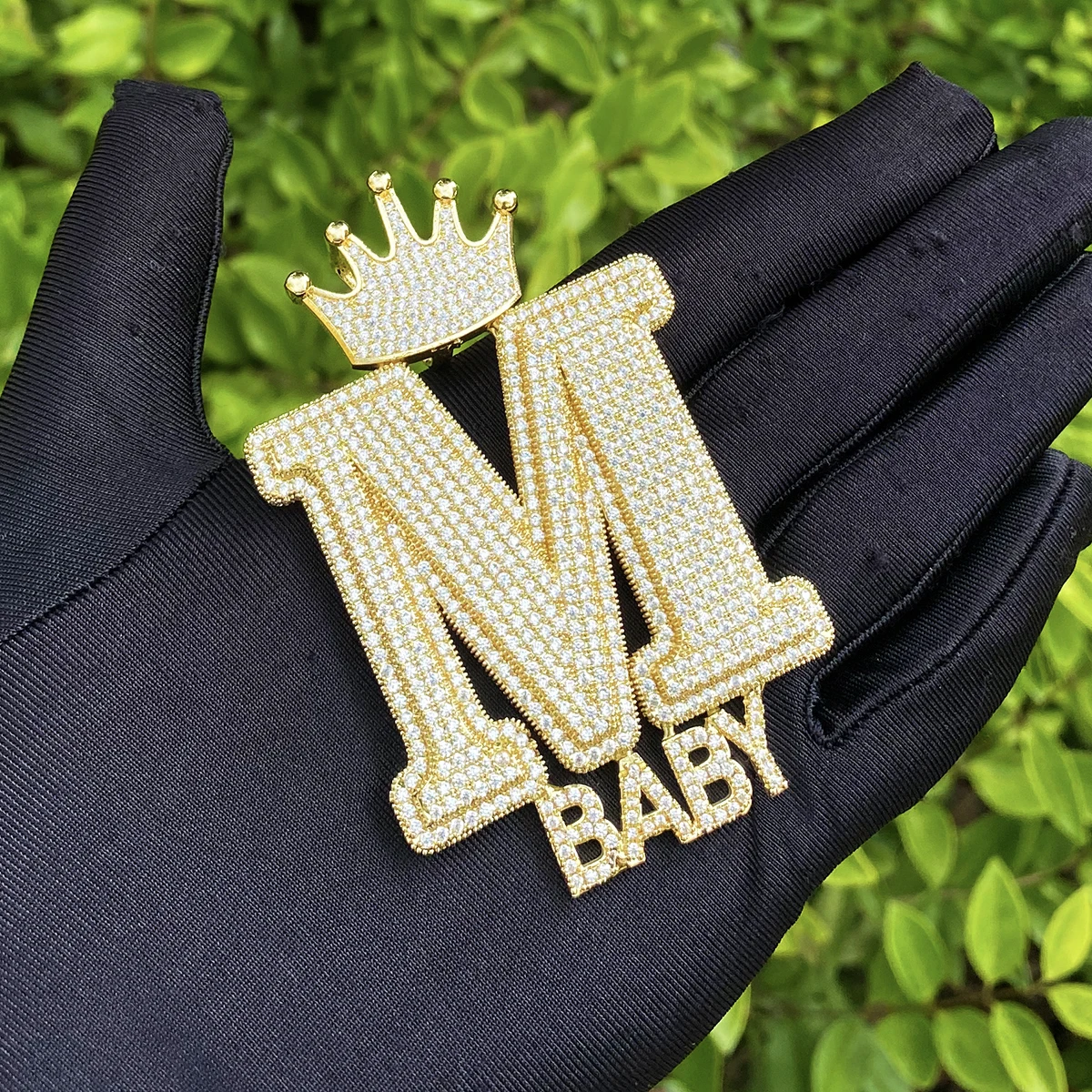 Bubble Letter Iced Out Custom Name Necklace Pendant for Men Real Gold Plated 5A Cubic Zirconia Hip Hop Jewelry