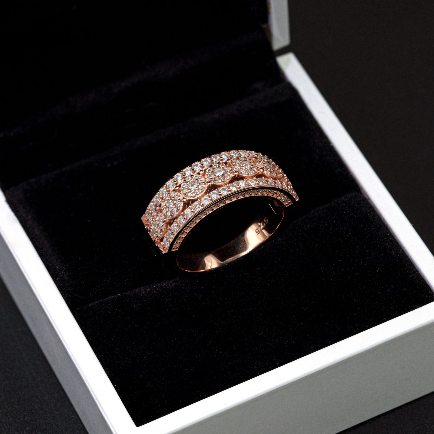 Bubble Letter Silver Moissanite VVS Half Circle Ring for Men Hip Hop Jewelry