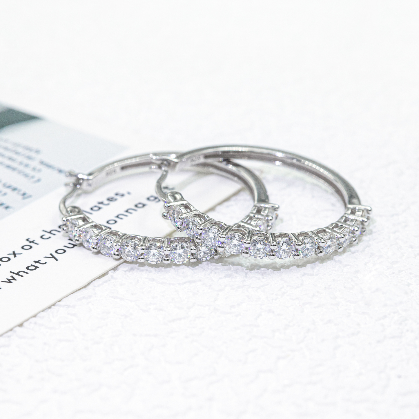 Bubble Letter Silver Moissanite VVS Hoop Earring for Women Hip Hop Jewelry