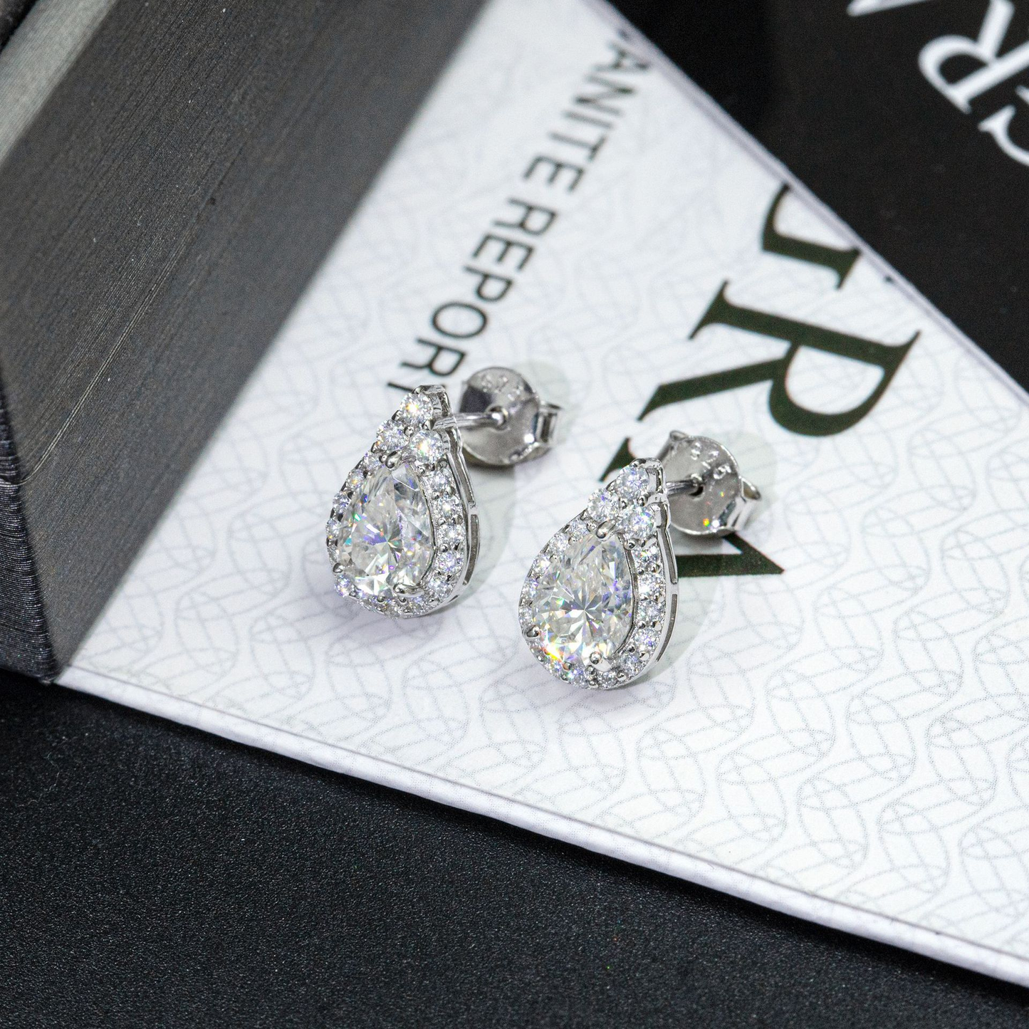 Bubble Letter Silver Moissanite VVS Water Drop Shape Stud Earring for Women Hip Hop Jewelry