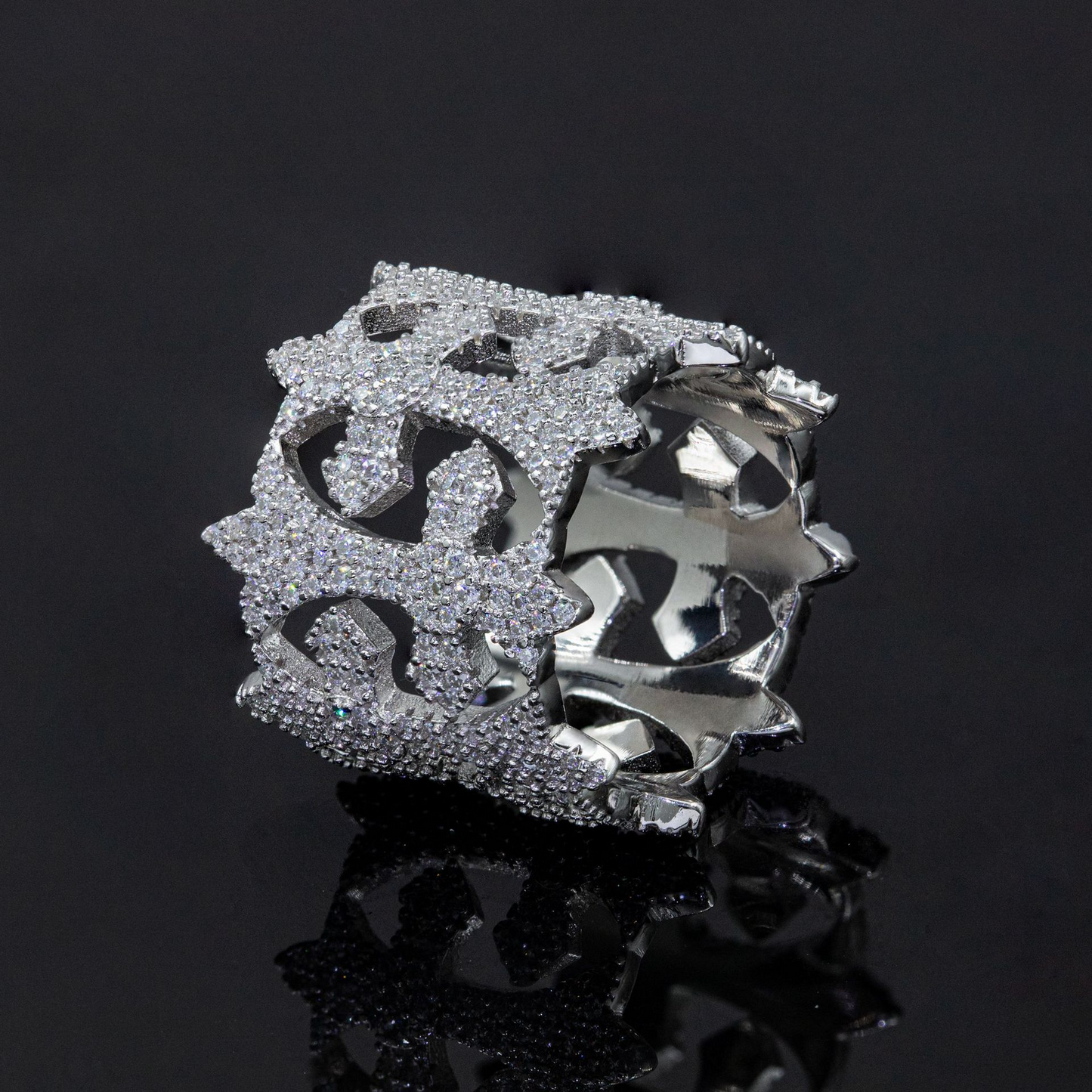 Bubble Letter Silver Moissanite VVS All Cross for Men Hip Hop Jewelry