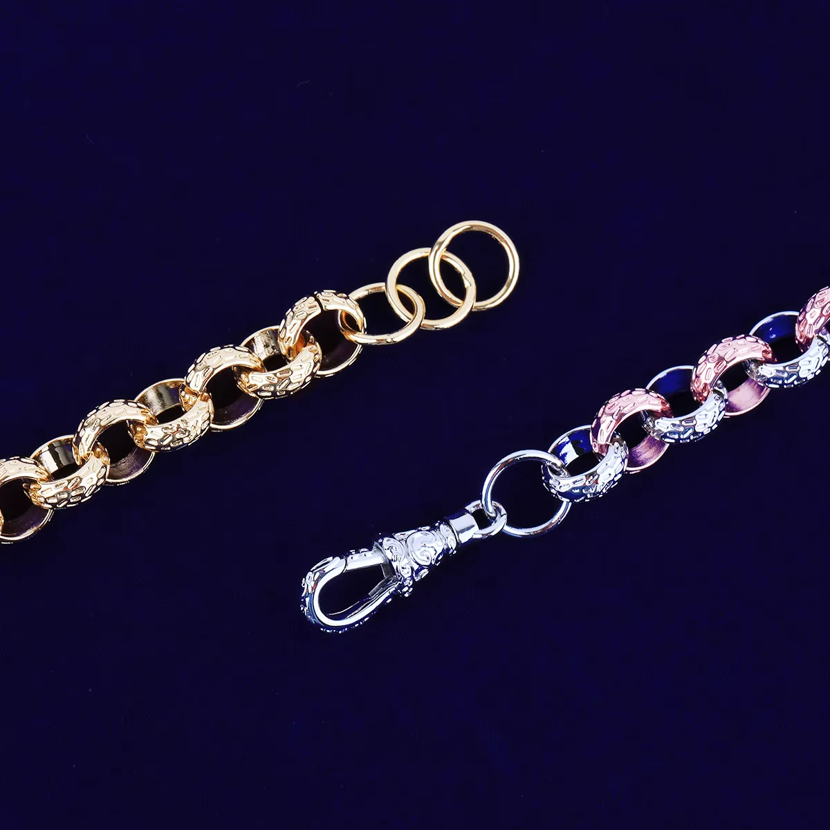 Bubble Letter Cuban Link Chain Necklace Choker for Men Real Copper Hip Hop Jewelry