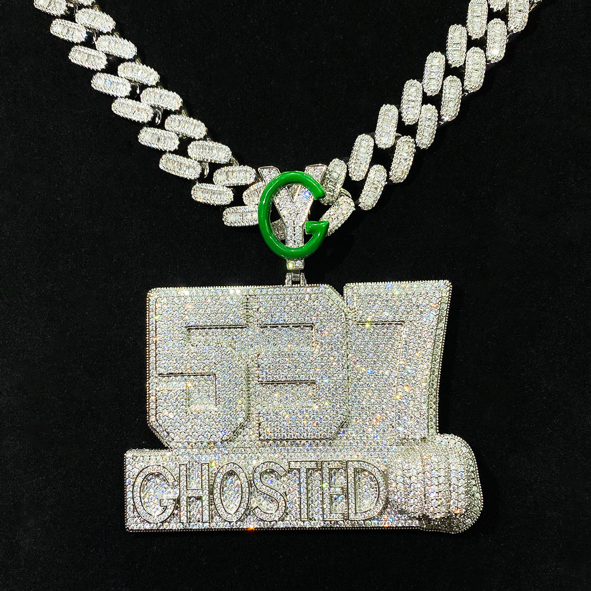 Bubble Letter Sterling Silver 925 VVS Moissanite 537 Chosted Fist Necklace Pendant for Men Hip Hop Jewelry
