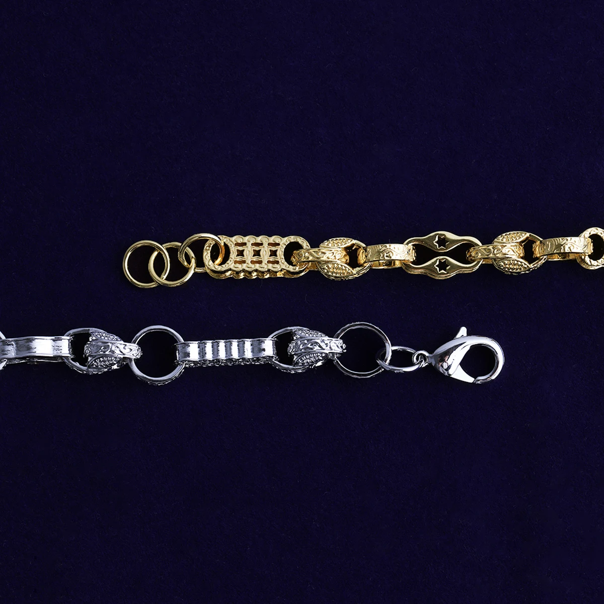Bubble Letter Iced Out Star Bar Tulip Link Bracelet Choker for Men Real Gold Plated Cubic Zirconia Hip Hop Jewelry