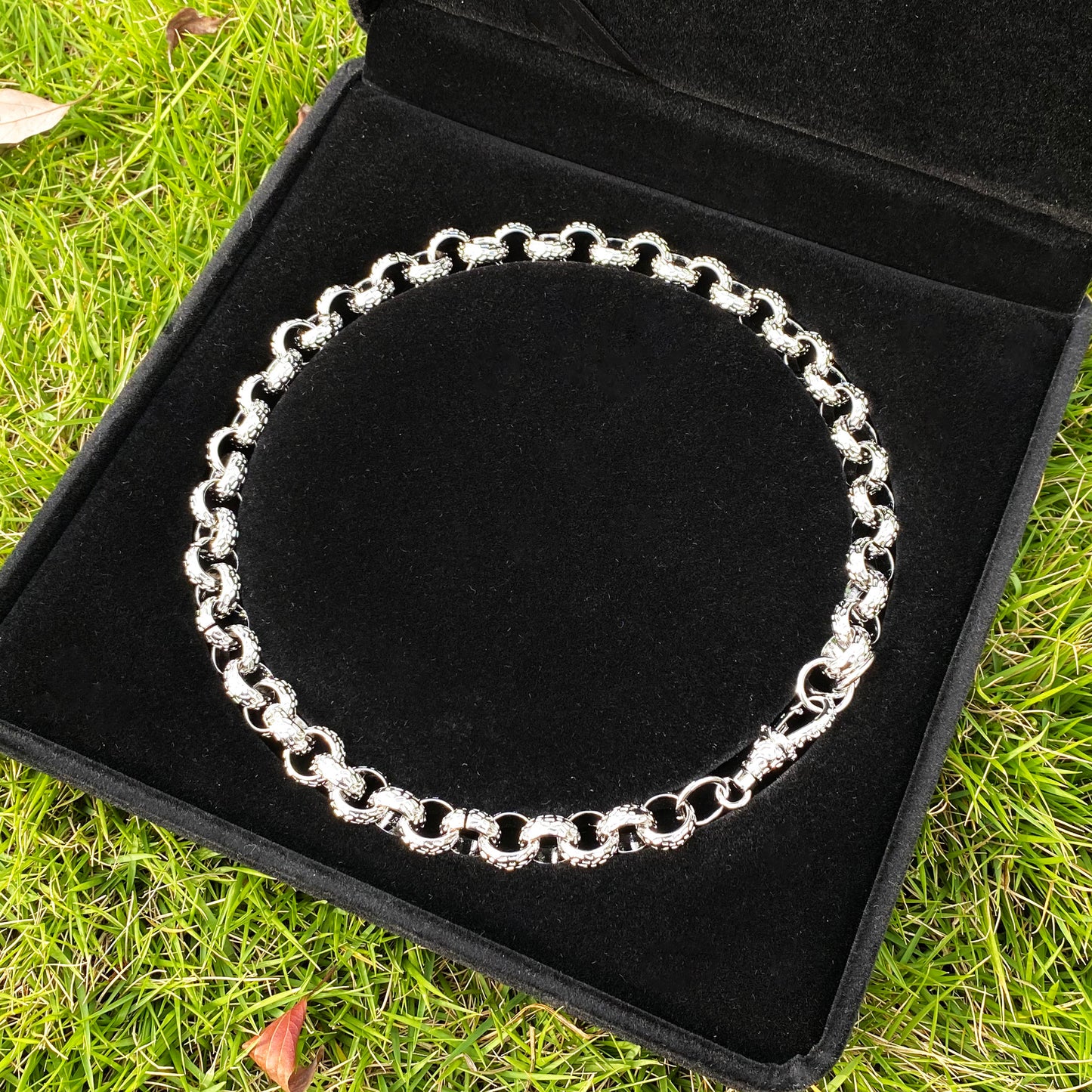 Bubble Letter Cuban Link Chain Necklace Choker for Men Real Copper Hip Hop Jewelry