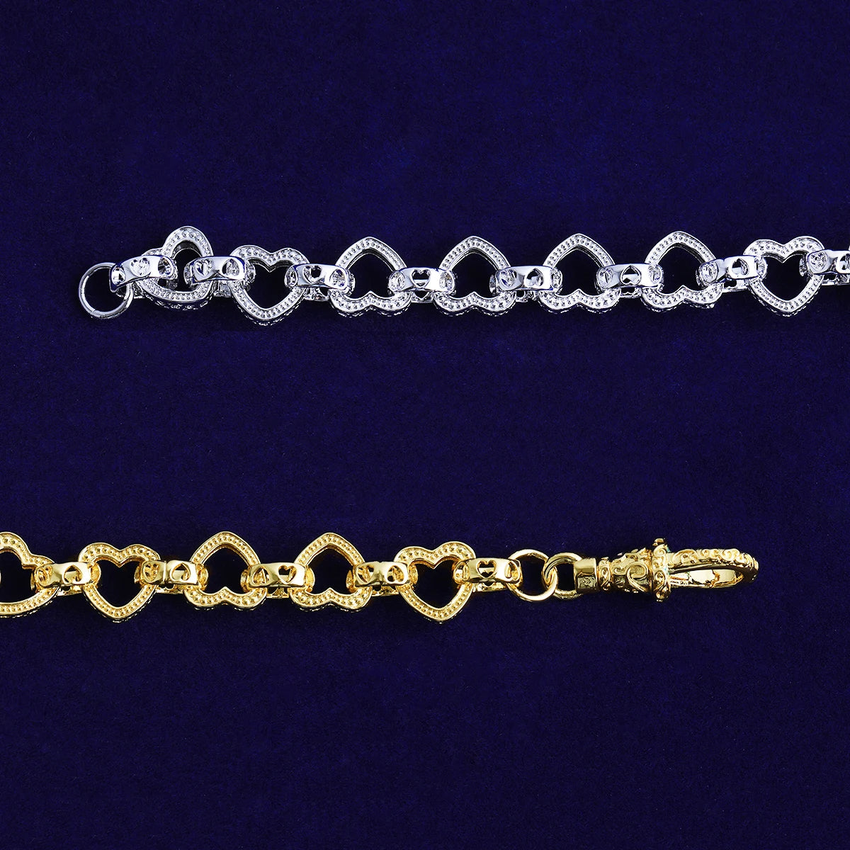 Bubble Letter Heart Bracelet for Men Real Gold Plated 5A Cubic Zirconia Hip Hop Jewelry Albert Clasp