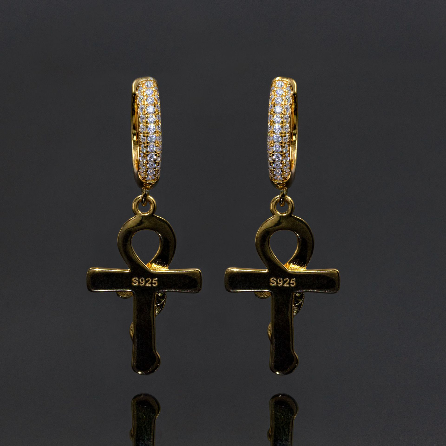 Bubble Letter Silver Moissanite VVS Snake Cross Eardrop Earring for Women Hip Hop Jewelry