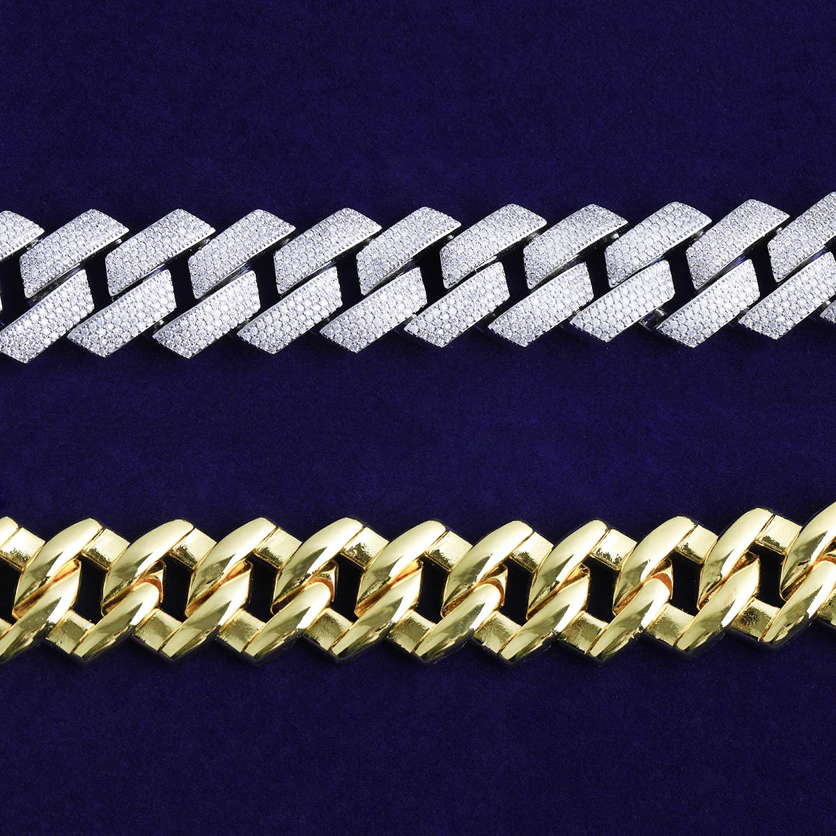 Bubble Letter Men Hip Hop Necklace Choker 20mm 4Row Miami Cuban Chain Iced Out Zirconia Link Fashion Rock Rapper Jewerly