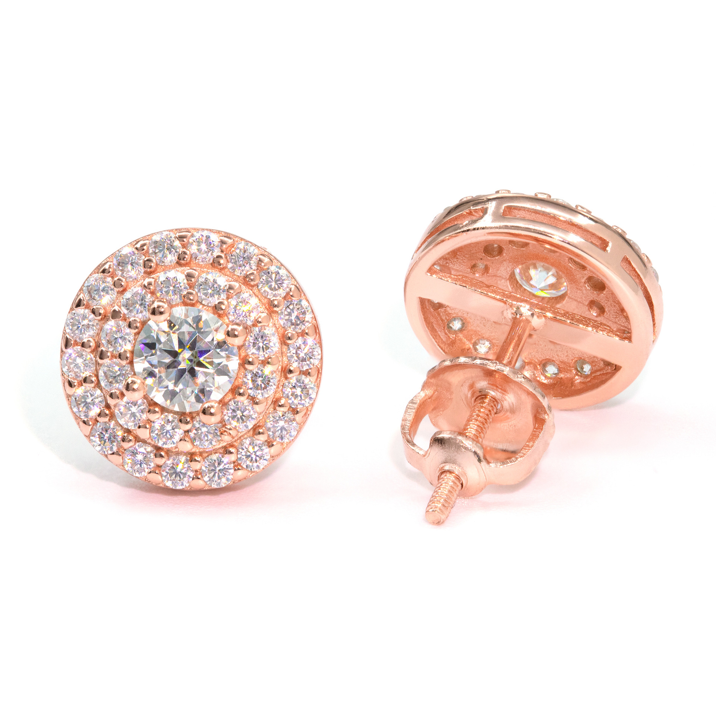 Bubble Letter Silver Moissanite VVS Stud Earring for Men Hip Hop Jewelry