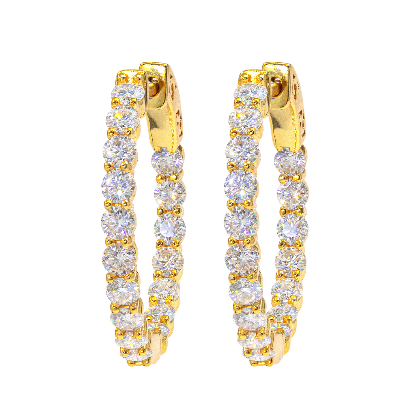 Bubble Letter Silver Moissanite VVS Tennis Eardrop Earring for Women Hip Hop Jewelry
