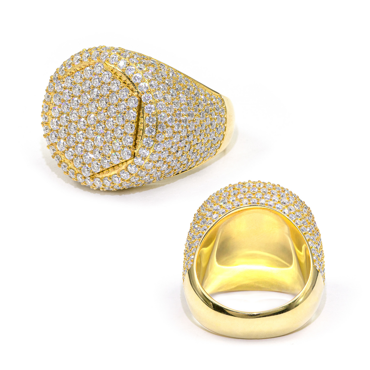 Bubble Letter Silver Moissanite VVS Seal Ring for Men Hip Hop Jewelry
