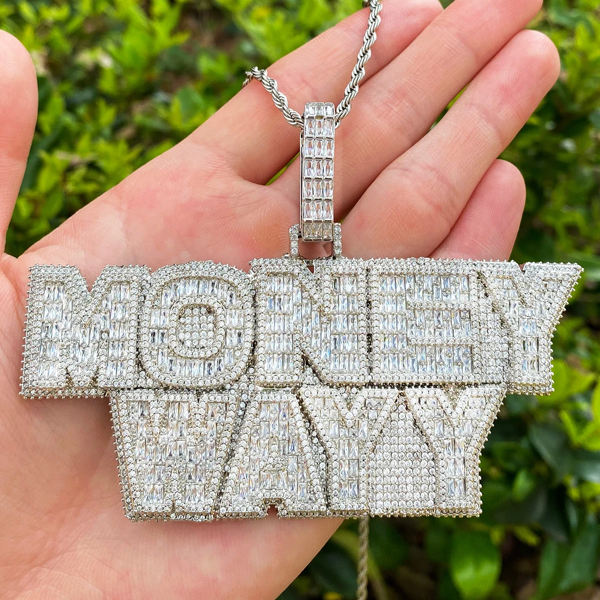 Bubble Letter Iced Out Custom Name Necklace Pendant for Men Real Gold Plated Hip Hop Jewelry