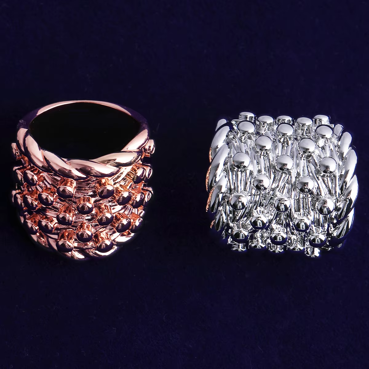 Bubble Letter Iced Out Nugget Ring for Men Real Gold Plated Cubic Zirconia Hip Hop Jewelry