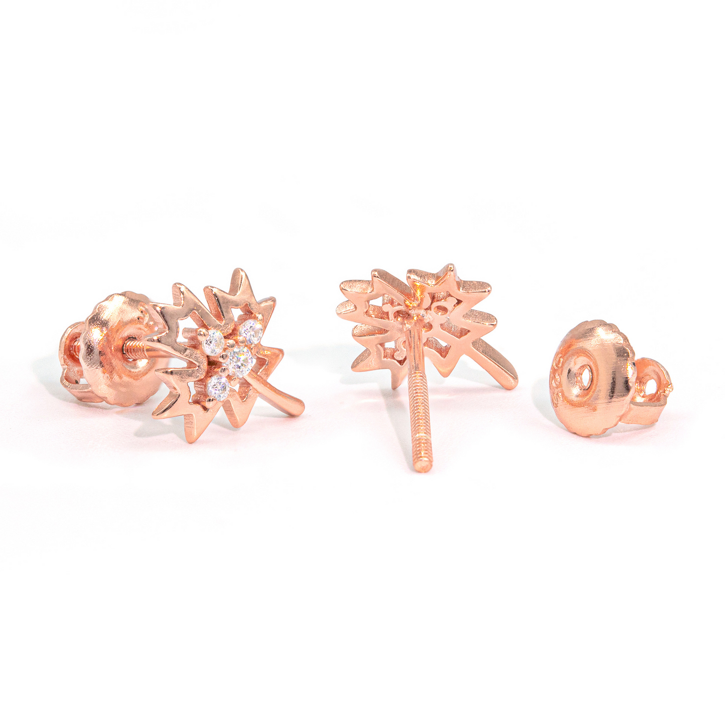 Bubble Letter Silver Moissanite VVS Maple Leaf Stud Earring for Men Hip Hop Jewelry