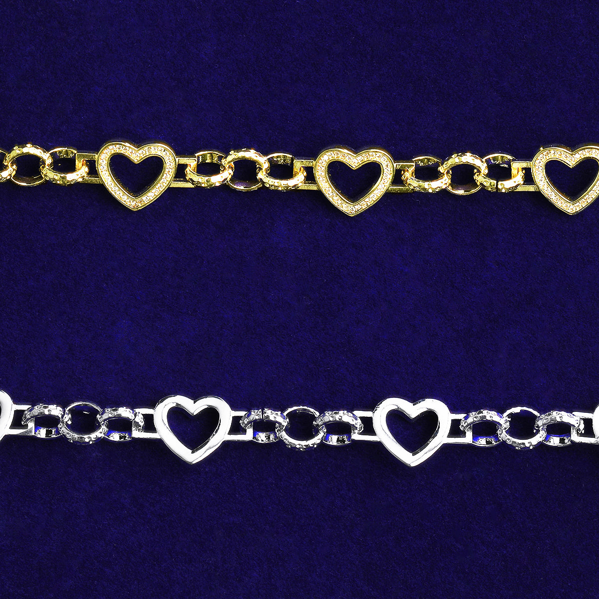 Bubble Letter Iced Out Hollow Heart Belcher Link Bracelet for Women Real Gold Plated Hip Hop Jewelry