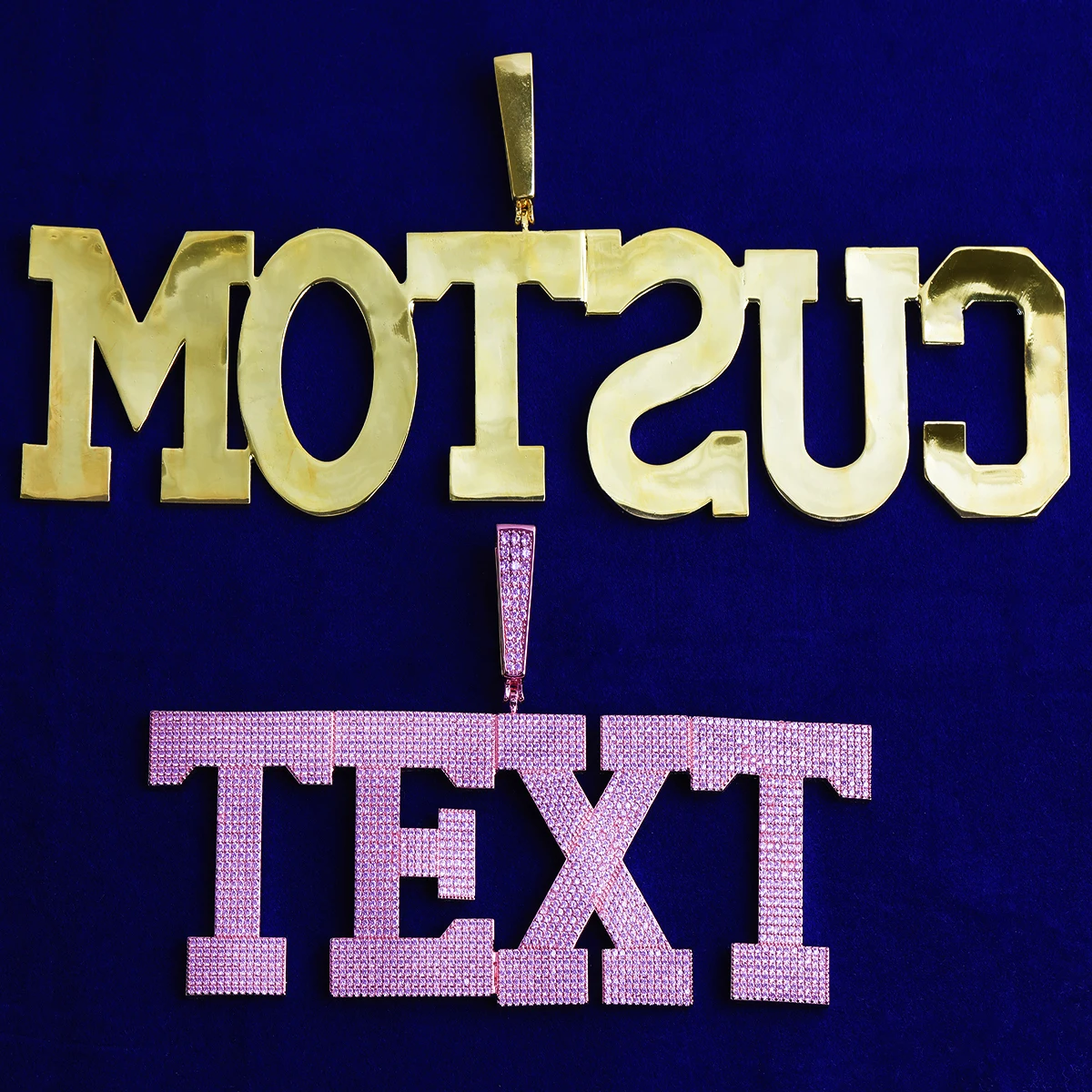 Bubble Letter Iced Out Custom Large Name Necklace Pendant for Men Paved Setting 5A Cubic Zirconia Hip Hop Jewelry