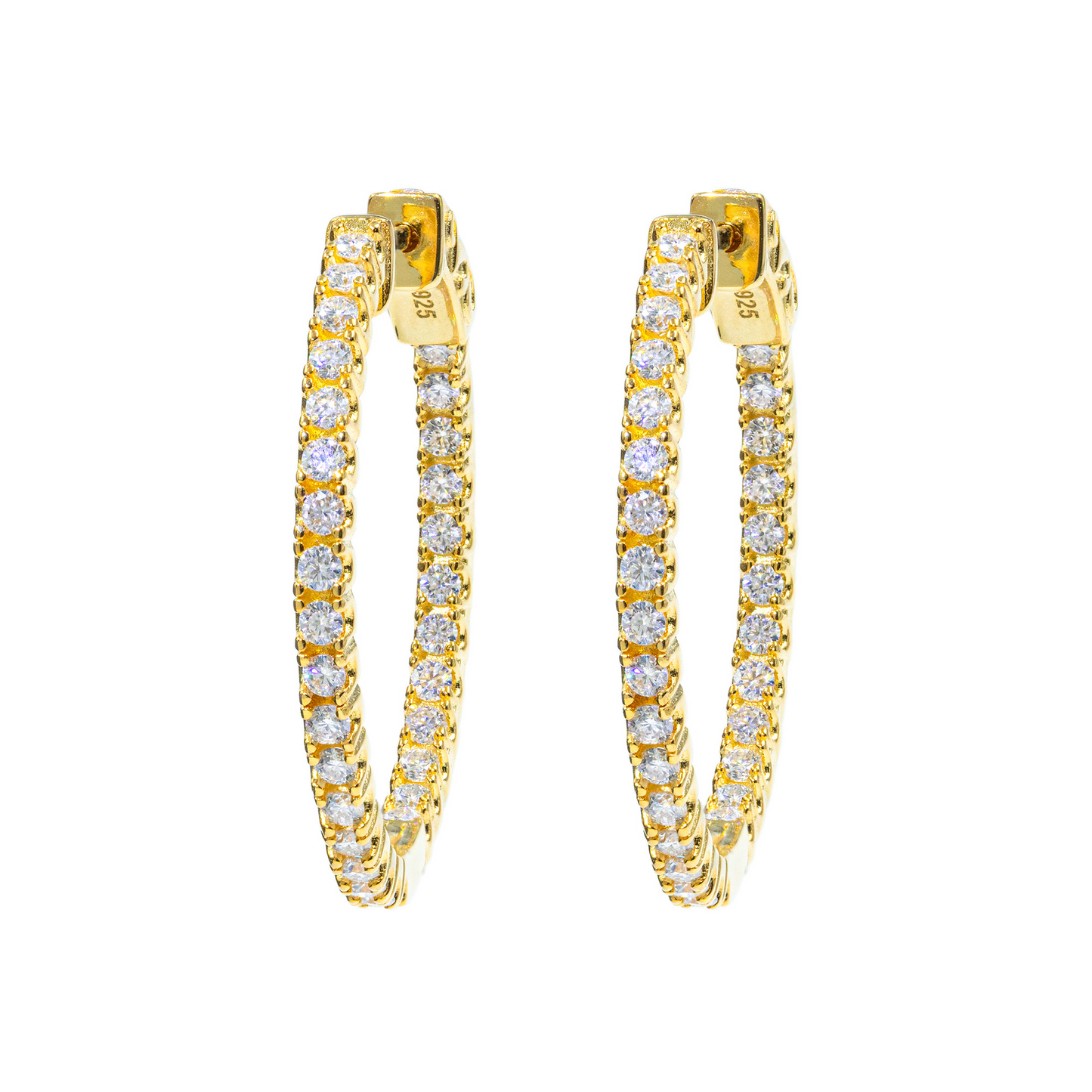 Bubble Letter Silver Moissanite VVS Tennis Eardrop Earring for Women Hip Hop Jewelry