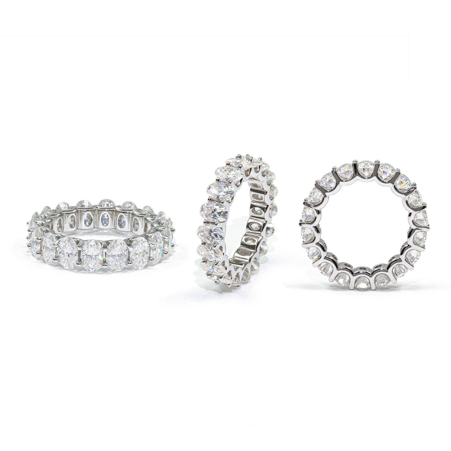 Bubble Letter Silver Moissanite VVS Oval Ring for Men Hip Hop Jewelry