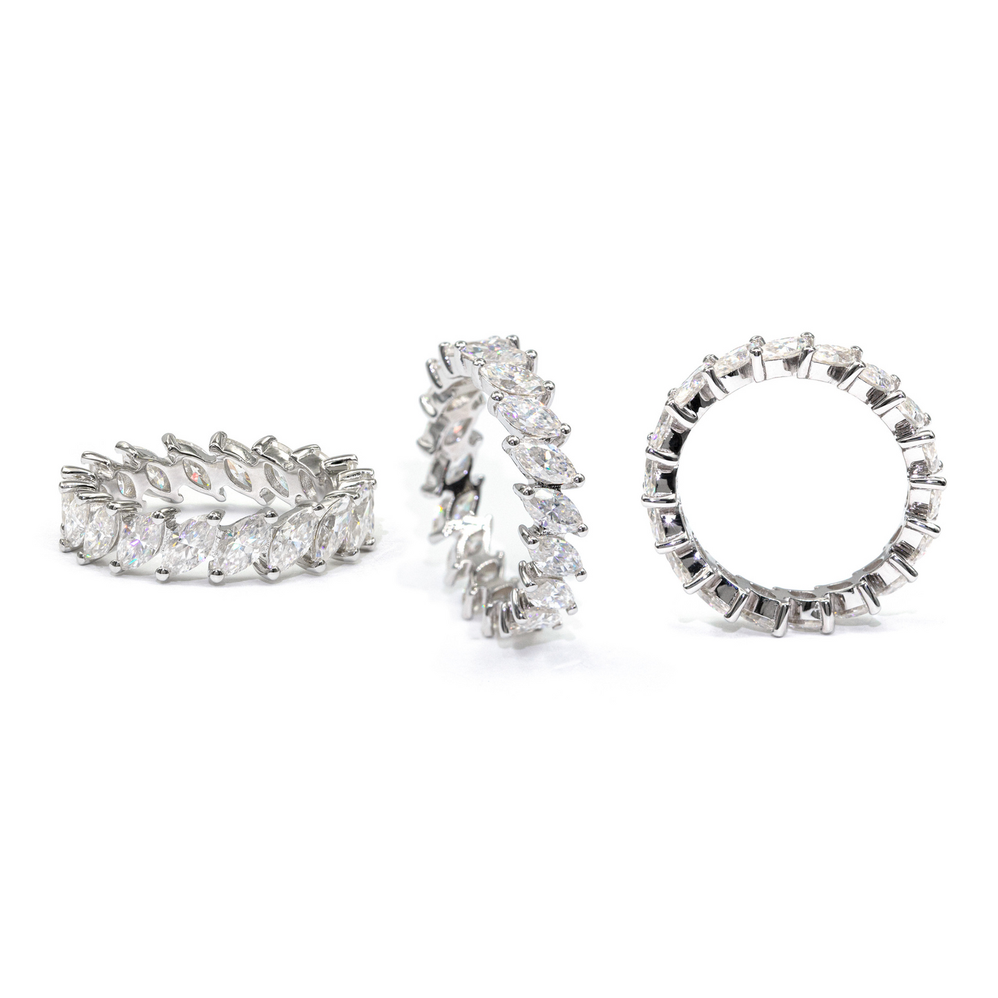 Bubble Letter Silver Moissanite VVS Leaf Shape Ring for Women Hip Hop Jewelry