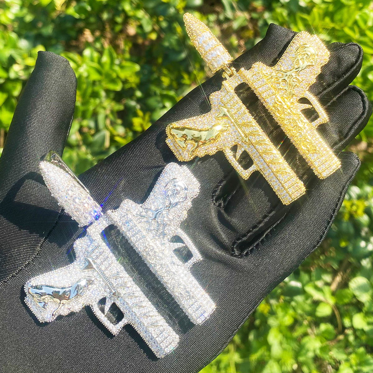 Bubble Letter Luxury Gang for Men Real Gold Plated Copper Cubic Zirconia Hip Hop Jewelry