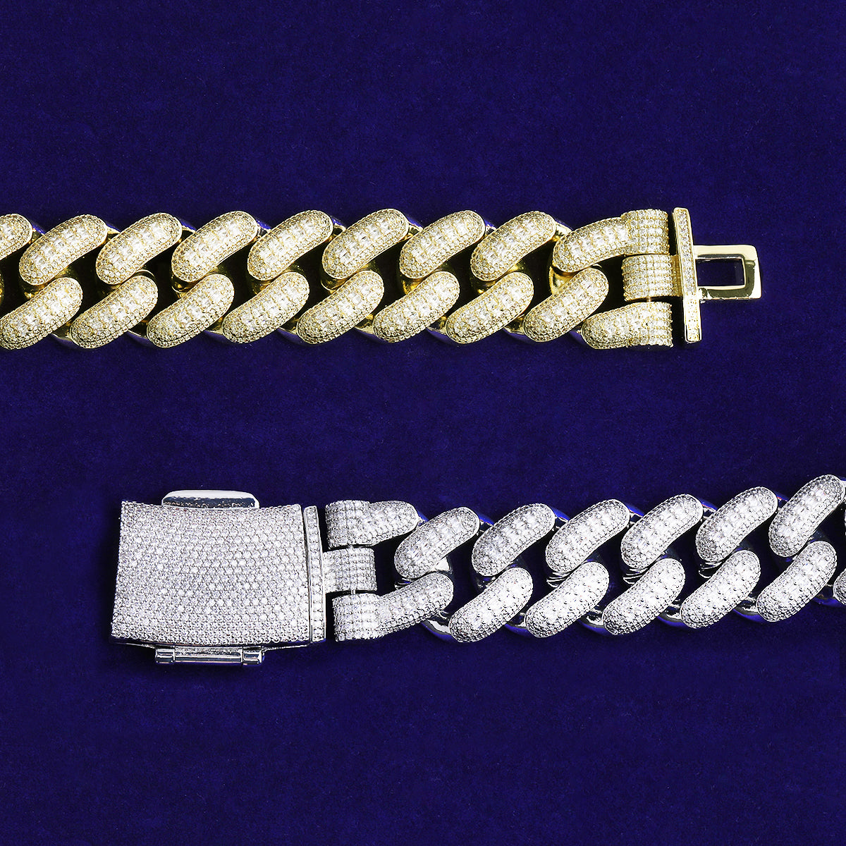 Bubble Letter 32mm Iced Out Thick Heavy Miami Baguette Cuban Link Chain for Men 5A Cubic Zirconia Gold Plated Hip Hop Jewelry