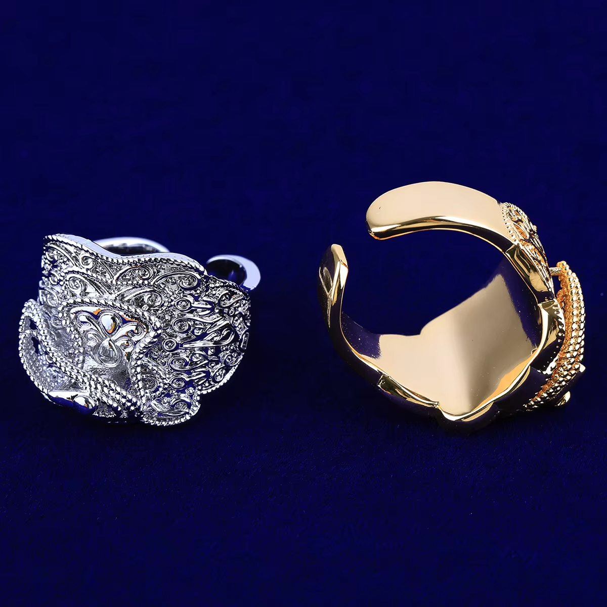 Bubble Letter Saddle Ring for Men Real Copper Adjustable Hip Hop Jewelry