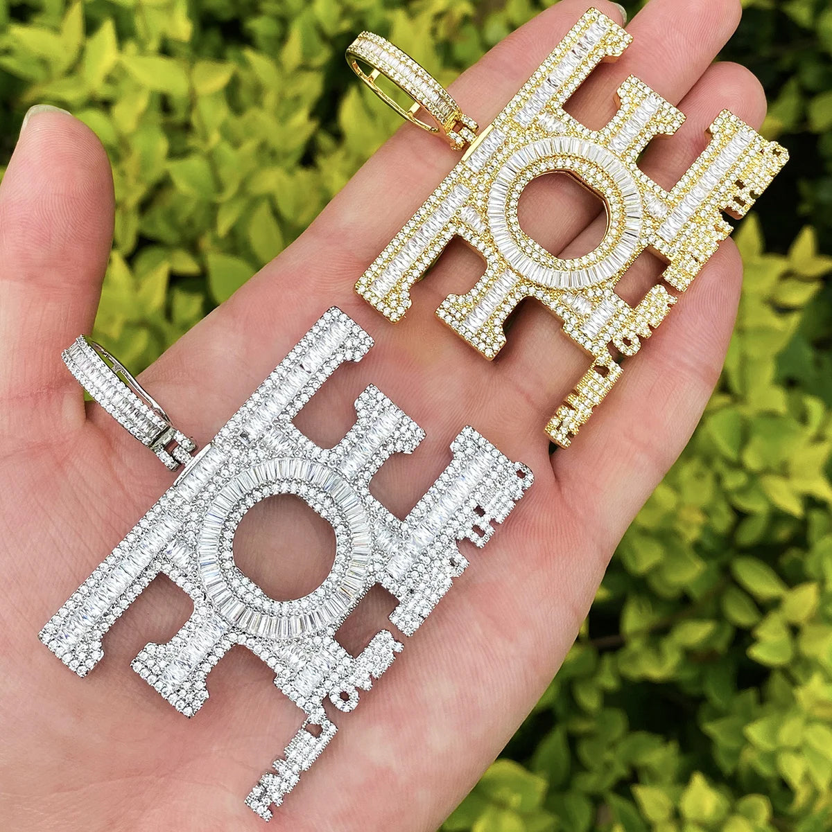 Bubble Letter Iced Out FOE Family Over Everything Necklace Pendant for Men Hip Hop Jewelry