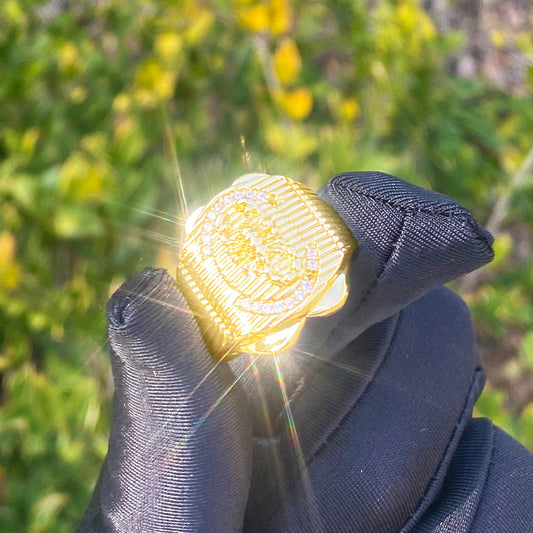 Bubble Letter Scorpion Ring for Men Real Gold Plated Hip Hop Jewelry