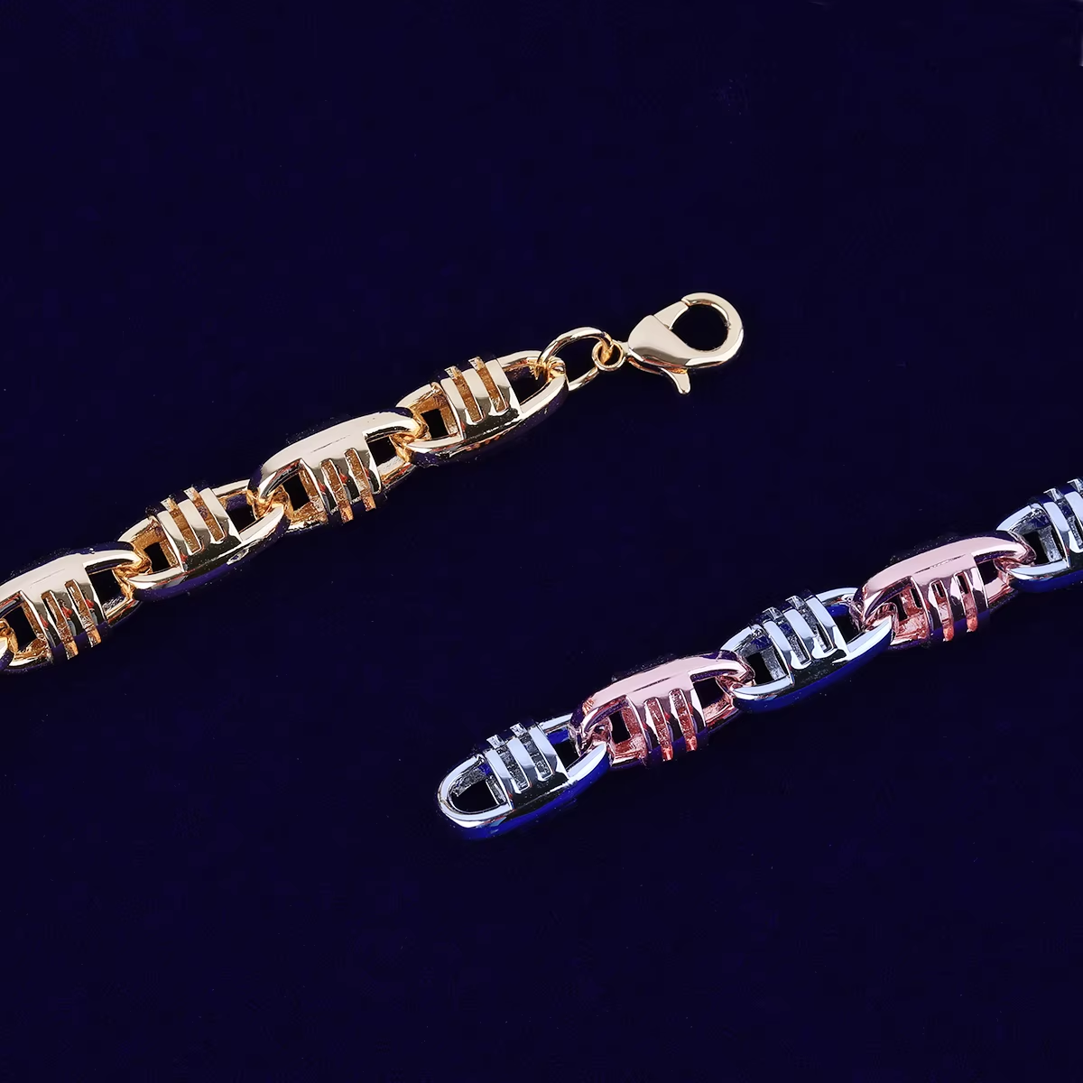 Bubble Letter Coffee Bean Cuban Link Chain for Men Necklace Choker Real Gold Plated Copper Hip Hop Jewelry