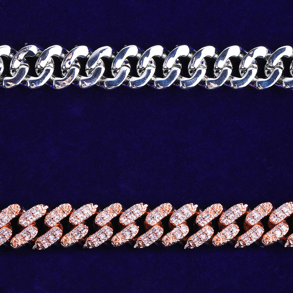 Bubble Letter Iced Out Flora Dove Cuban Link Bracelet for Men 5A Real Copper Gold Plated Hip Hop Jewelry